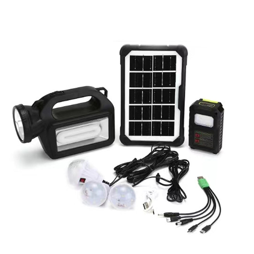 Mini Sistema Solar 3 Focos Linterna Power Bank 4500 30W mAh MOR-C8 - Imagen 1