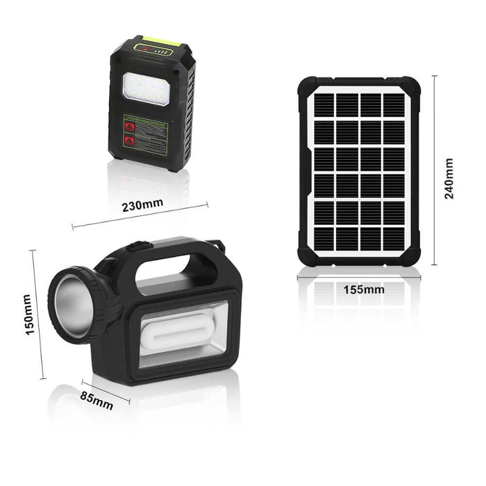 Mini Sistema Solar 3 Focos Linterna Power Bank 4500 30W mAh MOR-C8 - Imagen 6