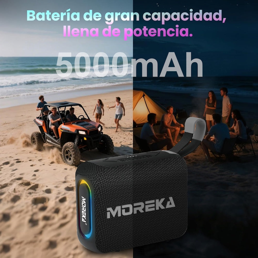 Bocina Power Bank Moreka 428 10W 5000mAh cables tipo IP y C hasta 25 Horas - Imagen 4