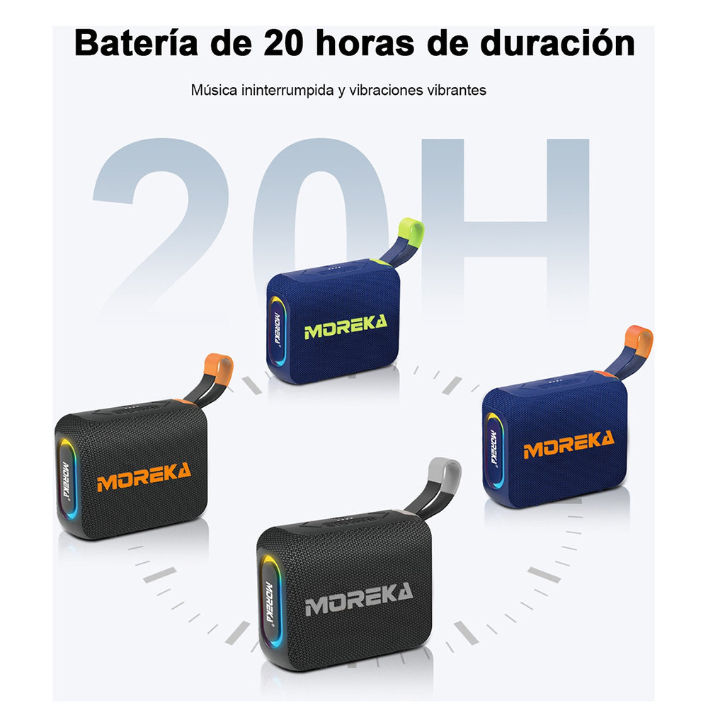 Bocina Power Bank Moreka 428 10W 5000mAh cables tipo IP y C hasta 25 Horas - Imagen 5
