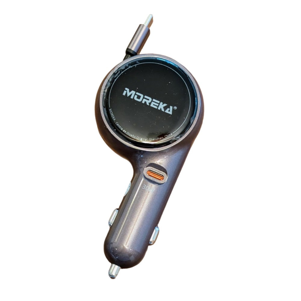 Cargador De Carro retráctil Moreka CP0075 Plug In 60w tipo C 80cm - Imagen 4