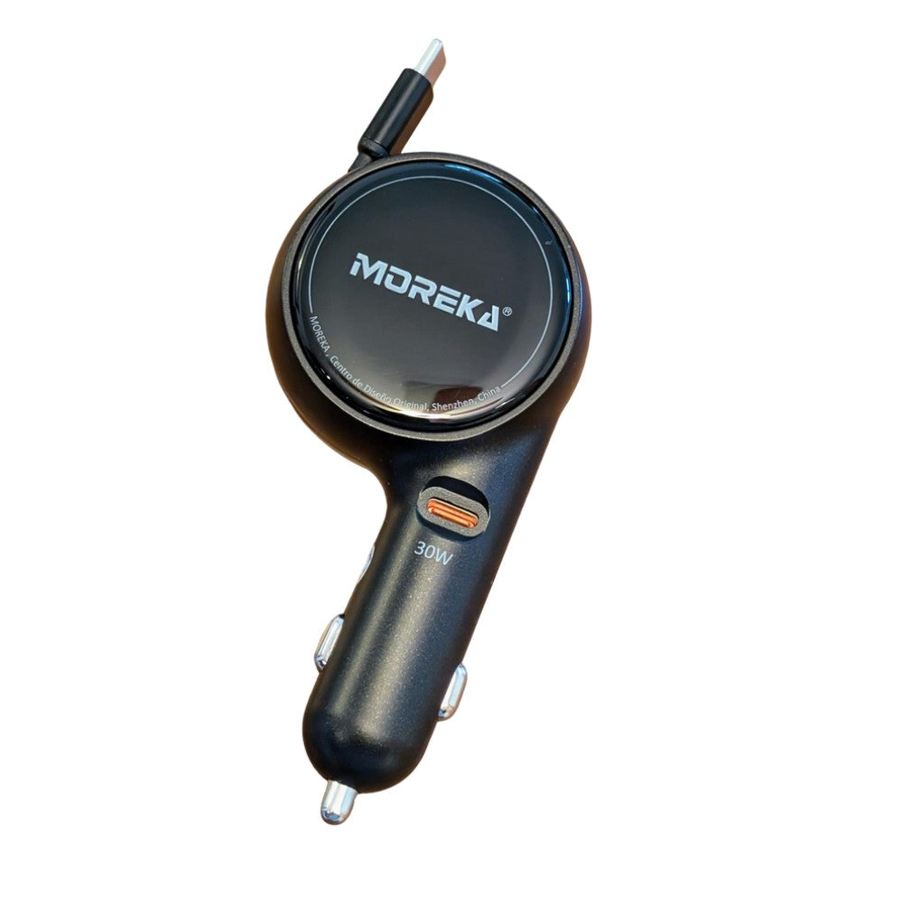 Cargador De Carro retráctil Moreka CP0075 Plug In 60w tipo C 80cm - Imagen 5