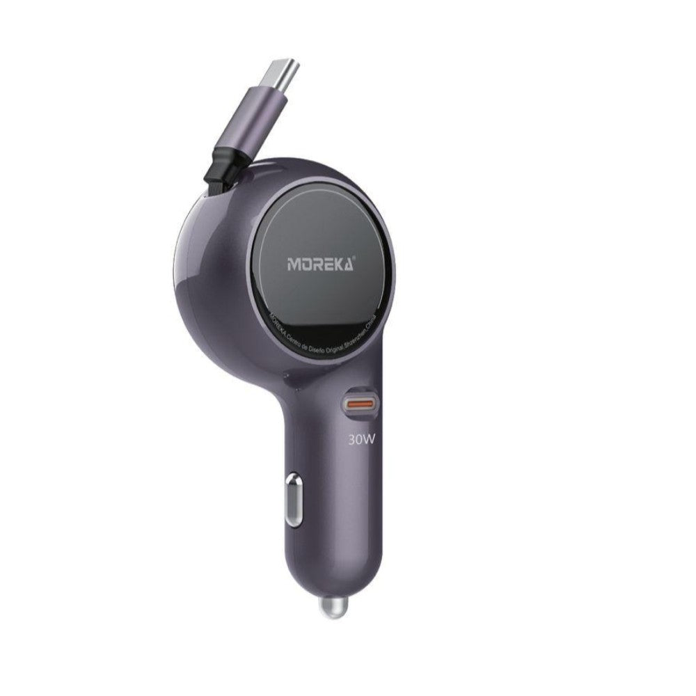 Cargador De Carro retráctil Moreka CP0075 Plug In 60w tipo C 80cm - Imagen 7