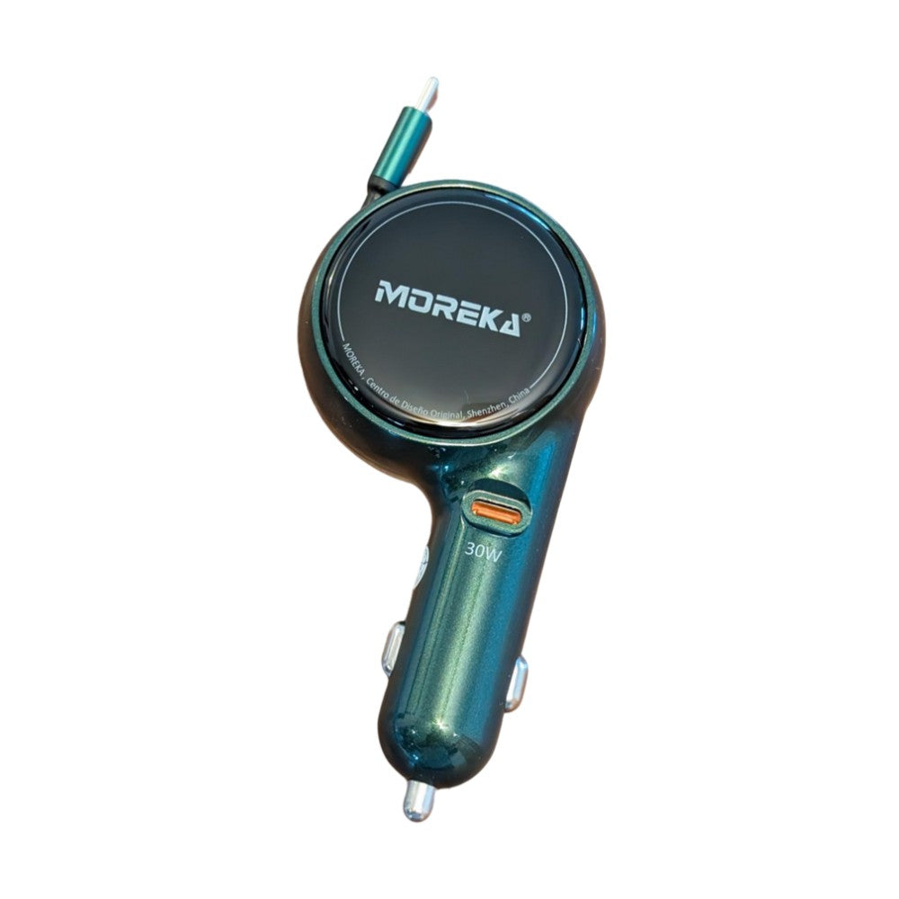 Cargador De Carro retráctil Moreka CP0075 Plug In 60w tipo C 80cm - Imagen 8
