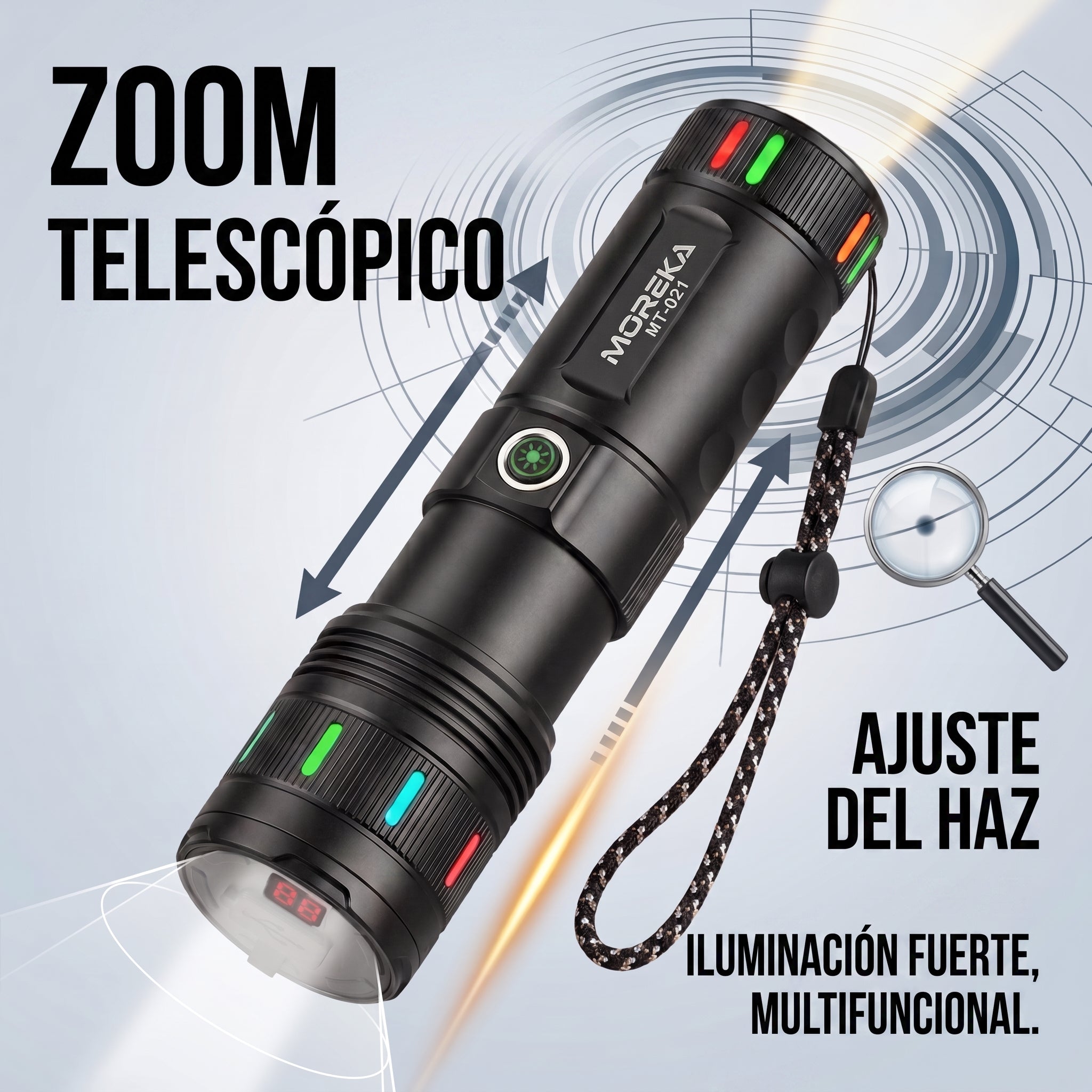 Linterna LED Moreka MT-021 30W Batería 4500mAh Alcance 3000 Metros - Imagen 4