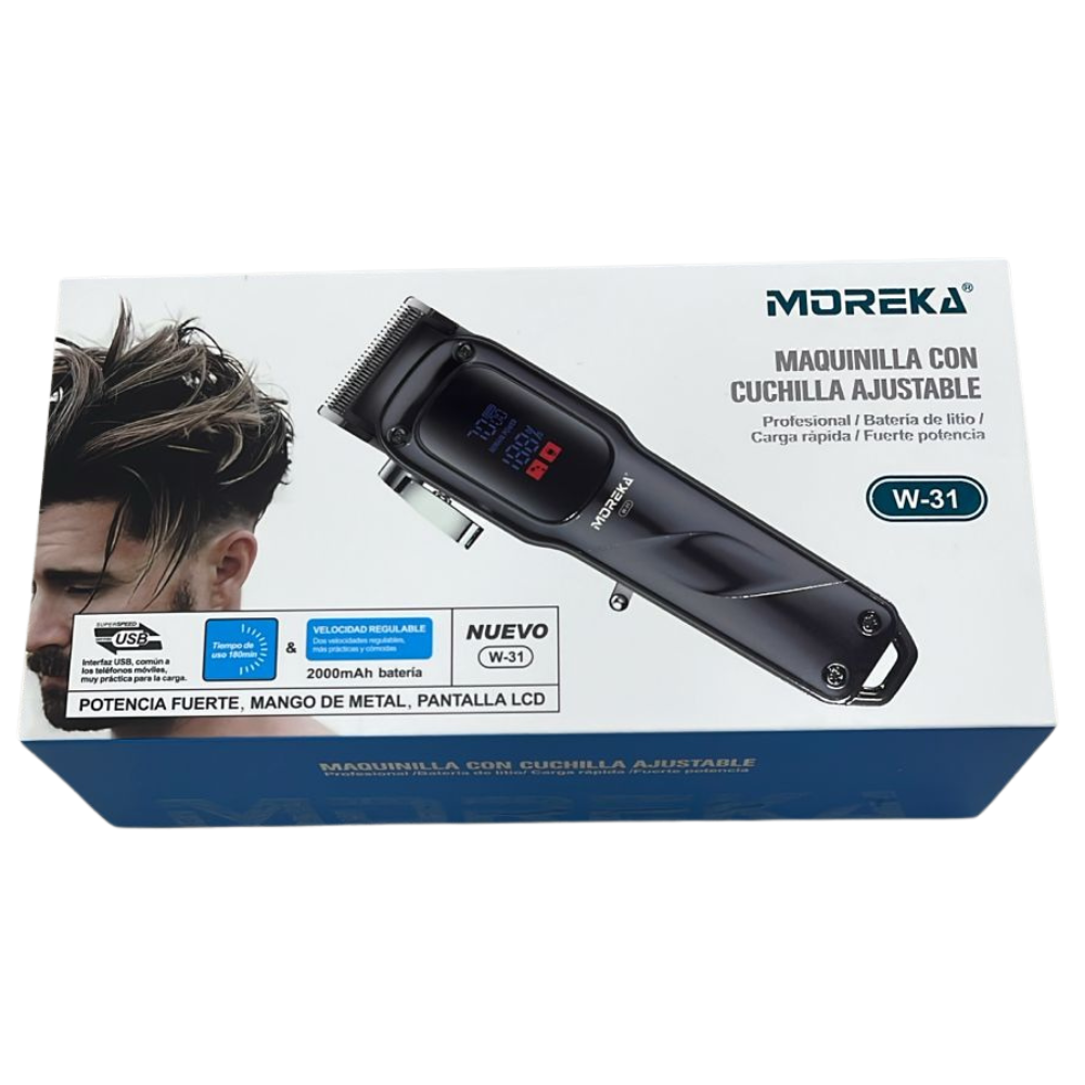 MAQUINILLA CON CUCHILLA AJUSTABLE Profesional B Carga - Moreka Modelo W-31 - Imagen 13