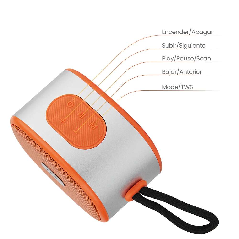 Mini Bocina FOL 5W 500mAh Bluetooth, TF Card, Radio FM, USB TWS FS-S120 - Imagen 5