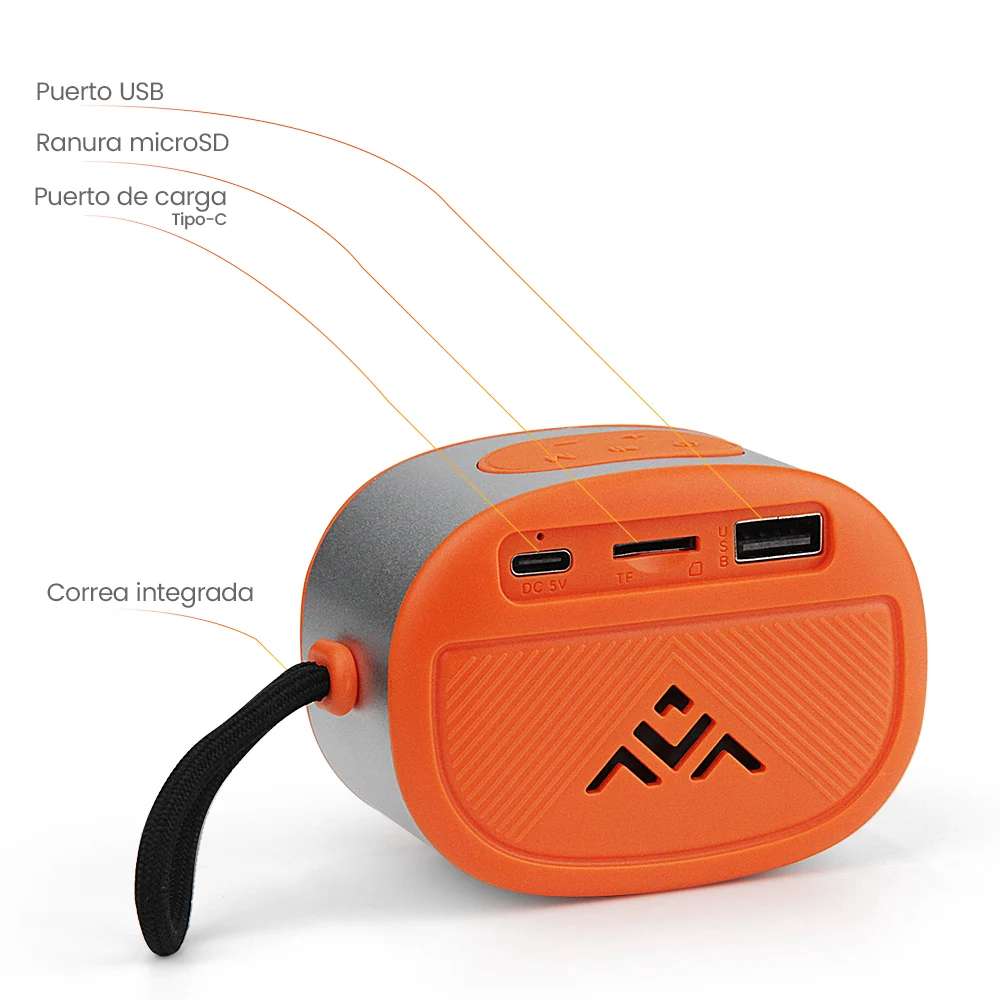 Mini Bocina FOL 5W 500mAh Bluetooth, TF Card, Radio FM, USB TWS FS-S120 - Imagen 6