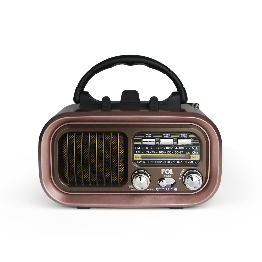 Radio AM/FM/SW Fol Bluetooth, TF Card, Radio FM, USB TWS FR-08 - Imagen 1