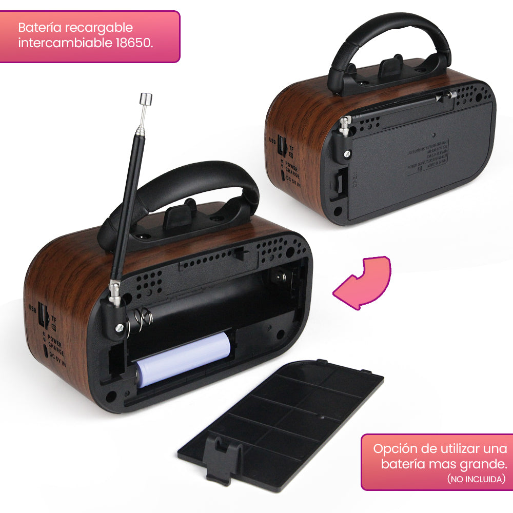 Radio AM/FM/SW Fol Bluetooth, TF Card, Radio FM, USB TWS FR-08 - Imagen 4
