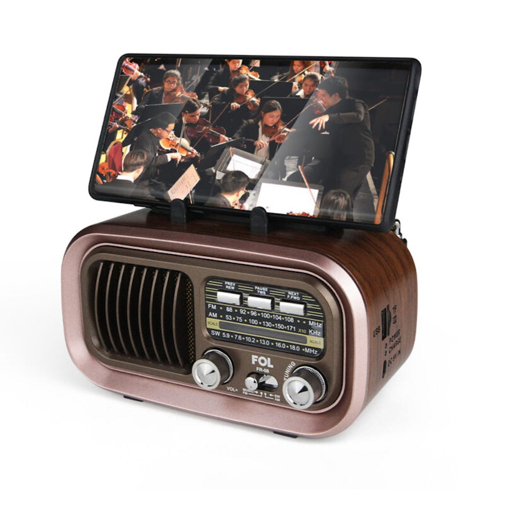 Radio AM/FM/SW Fol Bluetooth, TF Card, Radio FM, USB  TWS FR-08 - Imagen 10