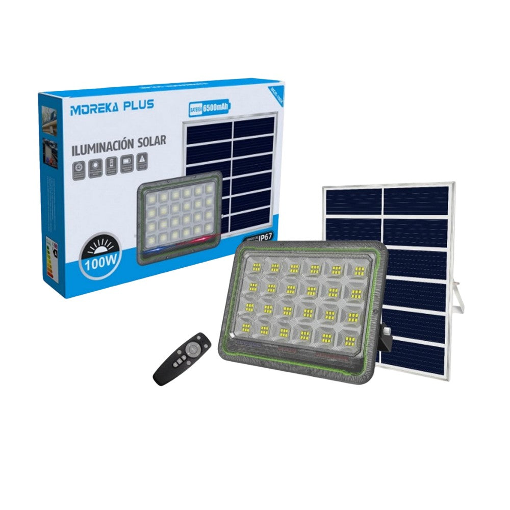 Reflector Solar 100W 6500mAh con Panel solares para intemperie IP67 MOR-100X - Imagen 1