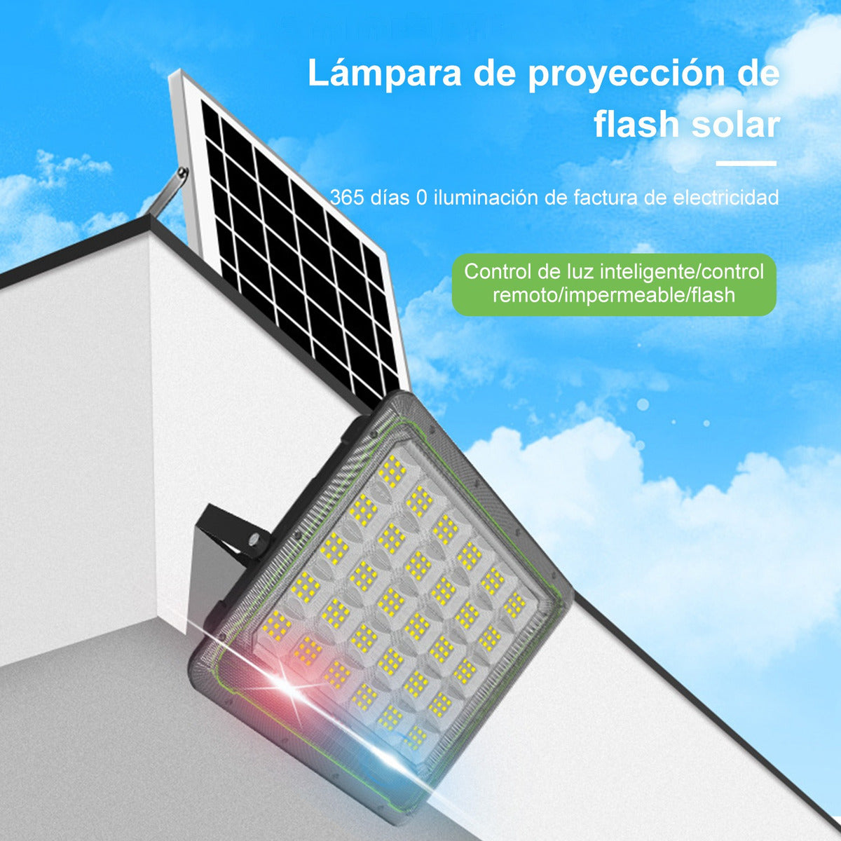 Reflector Solar 100W 6500mAh con Panel solares para intemperie IP67 MOR-100X - Imagen 4
