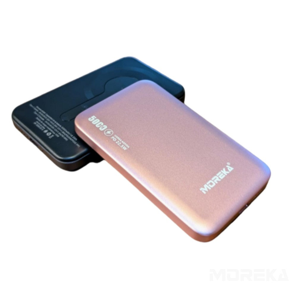 Power Bank Moreka K095 10000mAh 22.5W cables C USB Lightning y Micro USB - Imagen 1