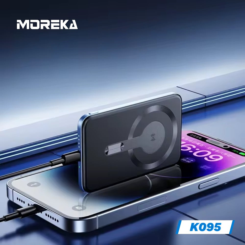 Power Bank Moreka K095 10000mAh 22.5W cables C USB Lightning y Micro USB - Imagen 4