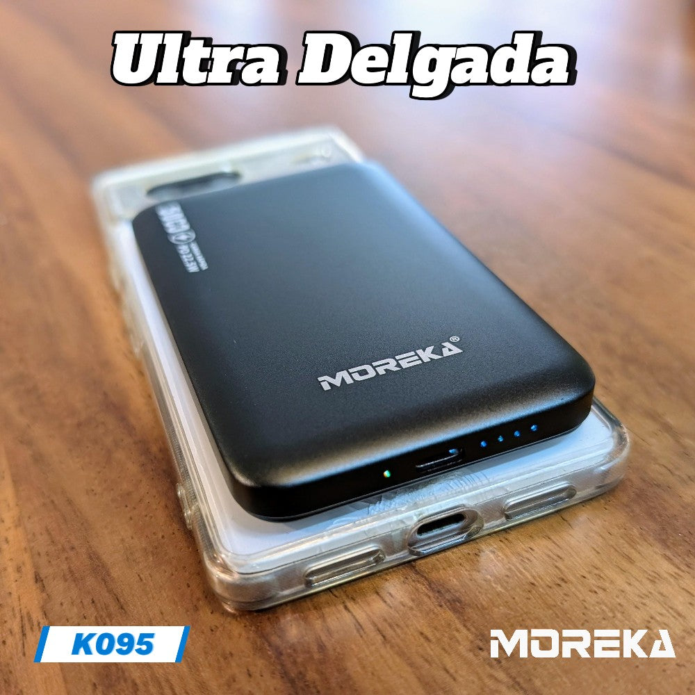 Power Bank Moreka K095 10000mAh 22.5W cables C USB Lightning y Micro USB - Imagen 5
