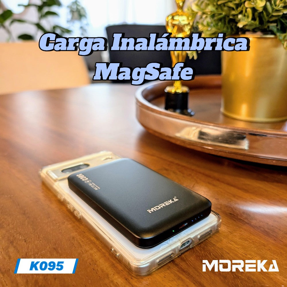 Power Bank Moreka K095 10000mAh 22.5W cables C USB Lightning y Micro USB - Imagen 6