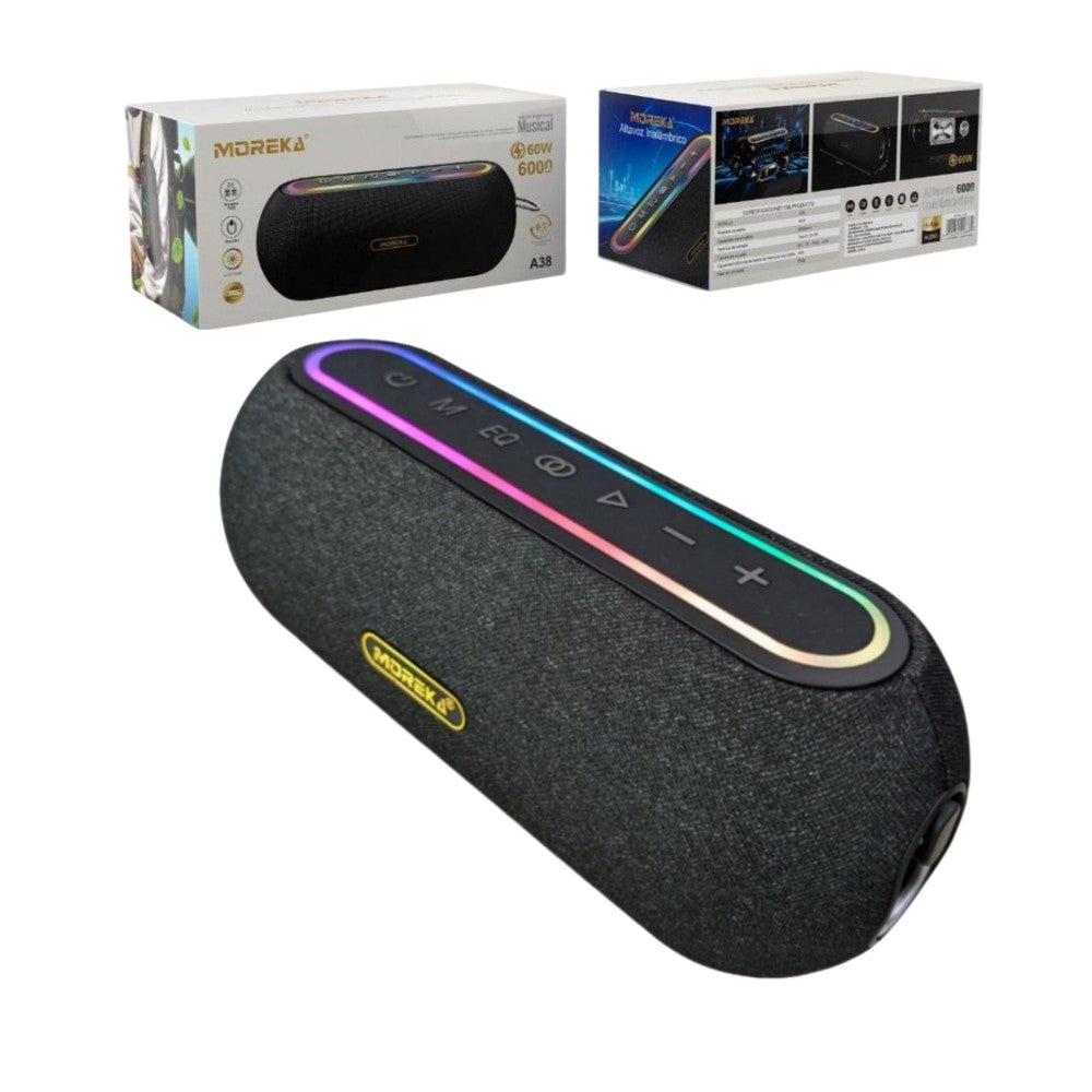 Bocina Moreka A38 60W 6000mAh 5-6 hrs de bateria Bluetooth - Imagen 1
