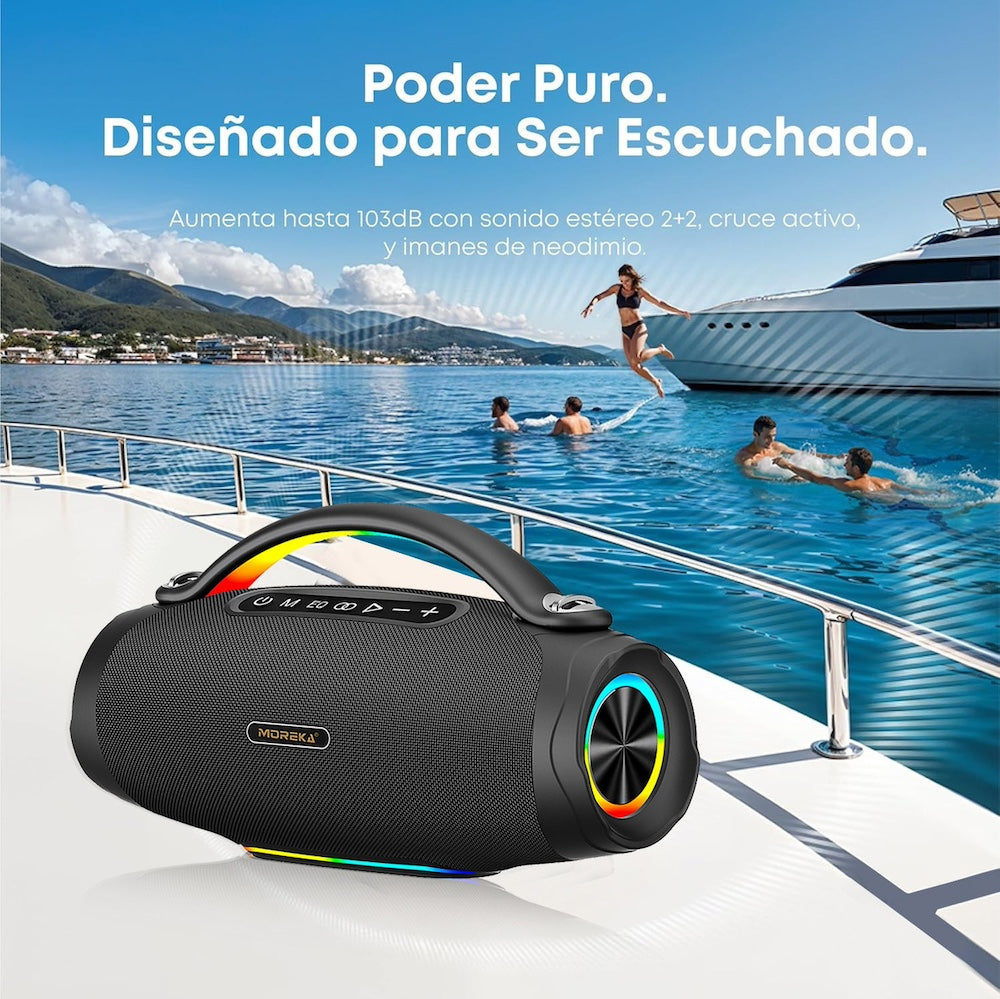 Bocina Moreka A36 120W 8000mAh 6-8 hrs de bateria Bluetooth - Imagen 5