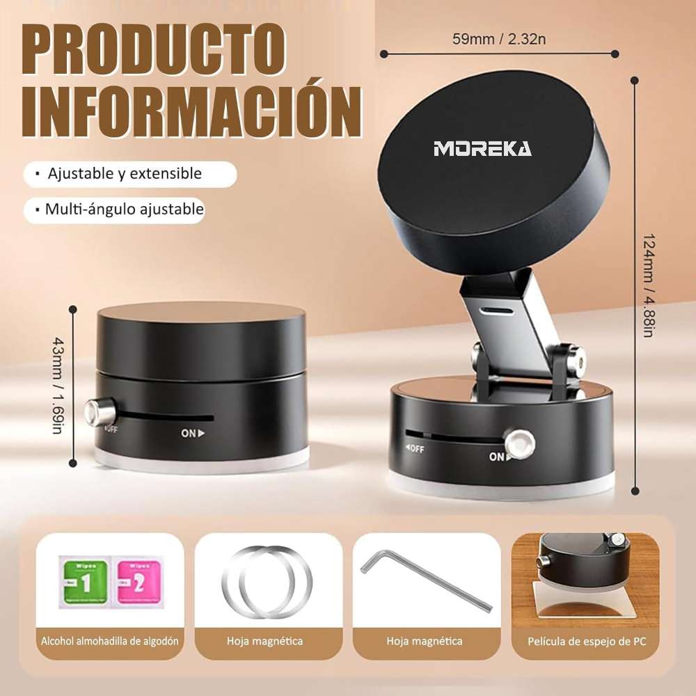 Soporte para Celular succión al vacío Magnético Moreka ZJ-008 - Imagen 8