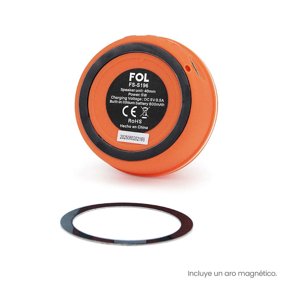 Mini Bocina Fol 5W 600mAh Bluetooth aro magnético, USB TWS S196 - Imagen 5