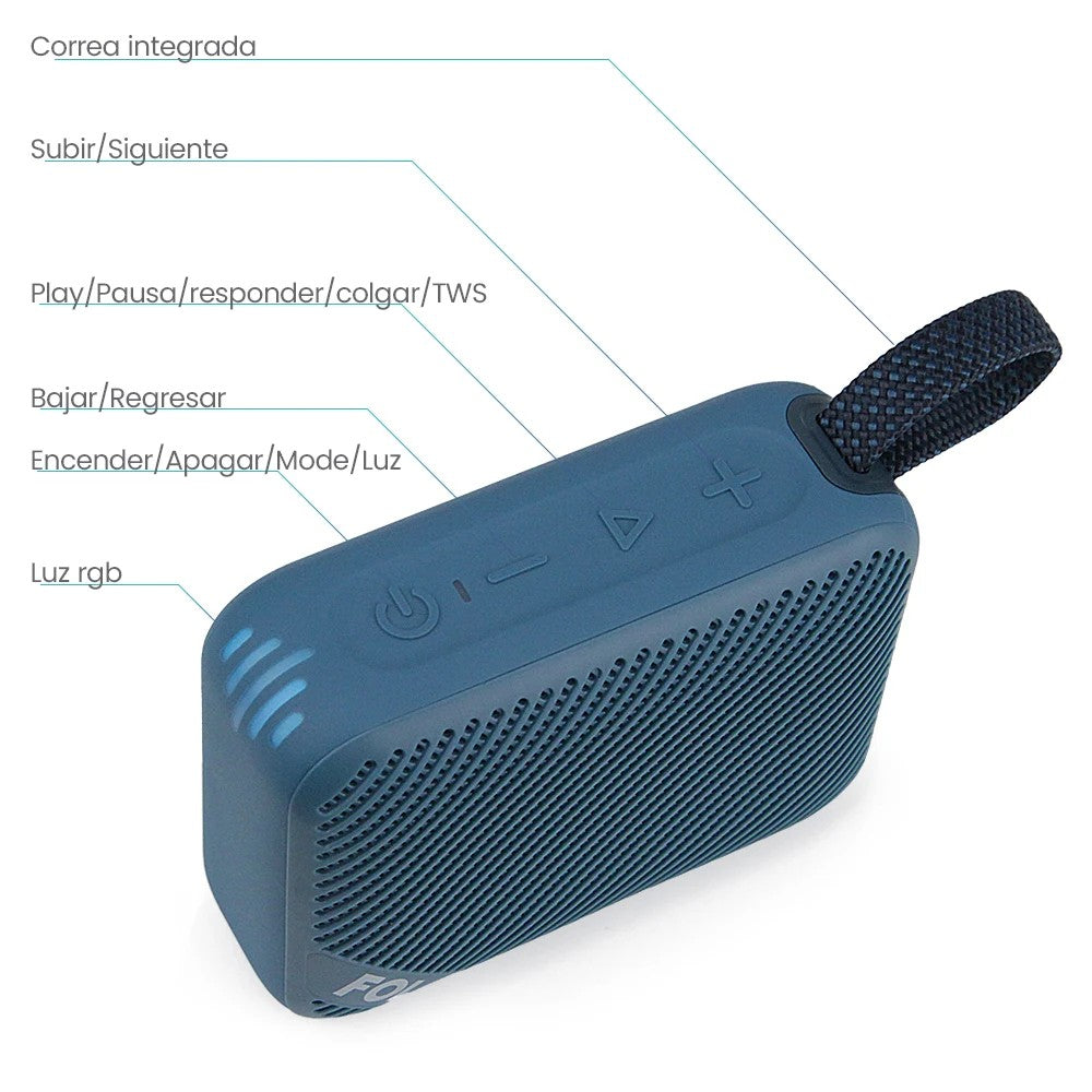 Mini Bocina Fol 5W 10000mAh Bluetooth recargable, USB TWS S198 - Imagen 5