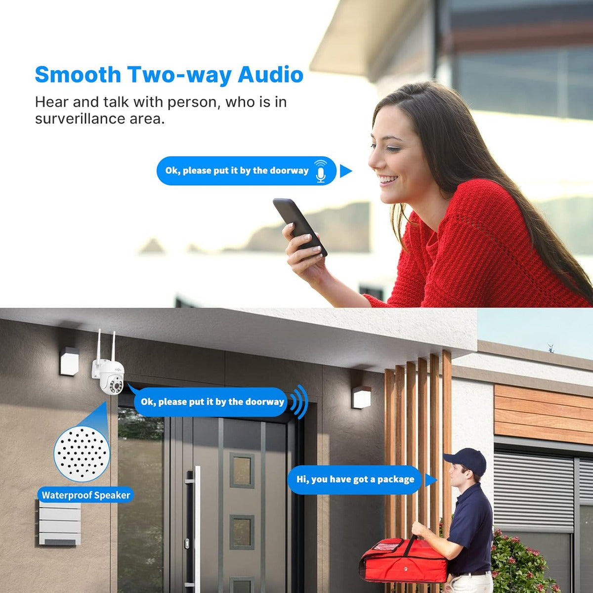 Cámara IP 360° Wifi 2MP Visión Nocturna Certificación IP66 Micrófono y altavoz JK-007 - Imagen 5
