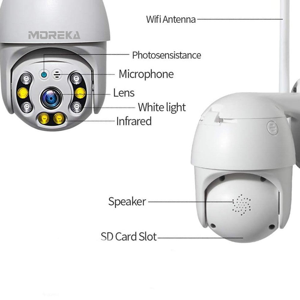 Cámara IP 360° Wifi 2MP Visión Nocturna Certificación IP66 Micrófono y altavoz JK-007 - Imagen 7