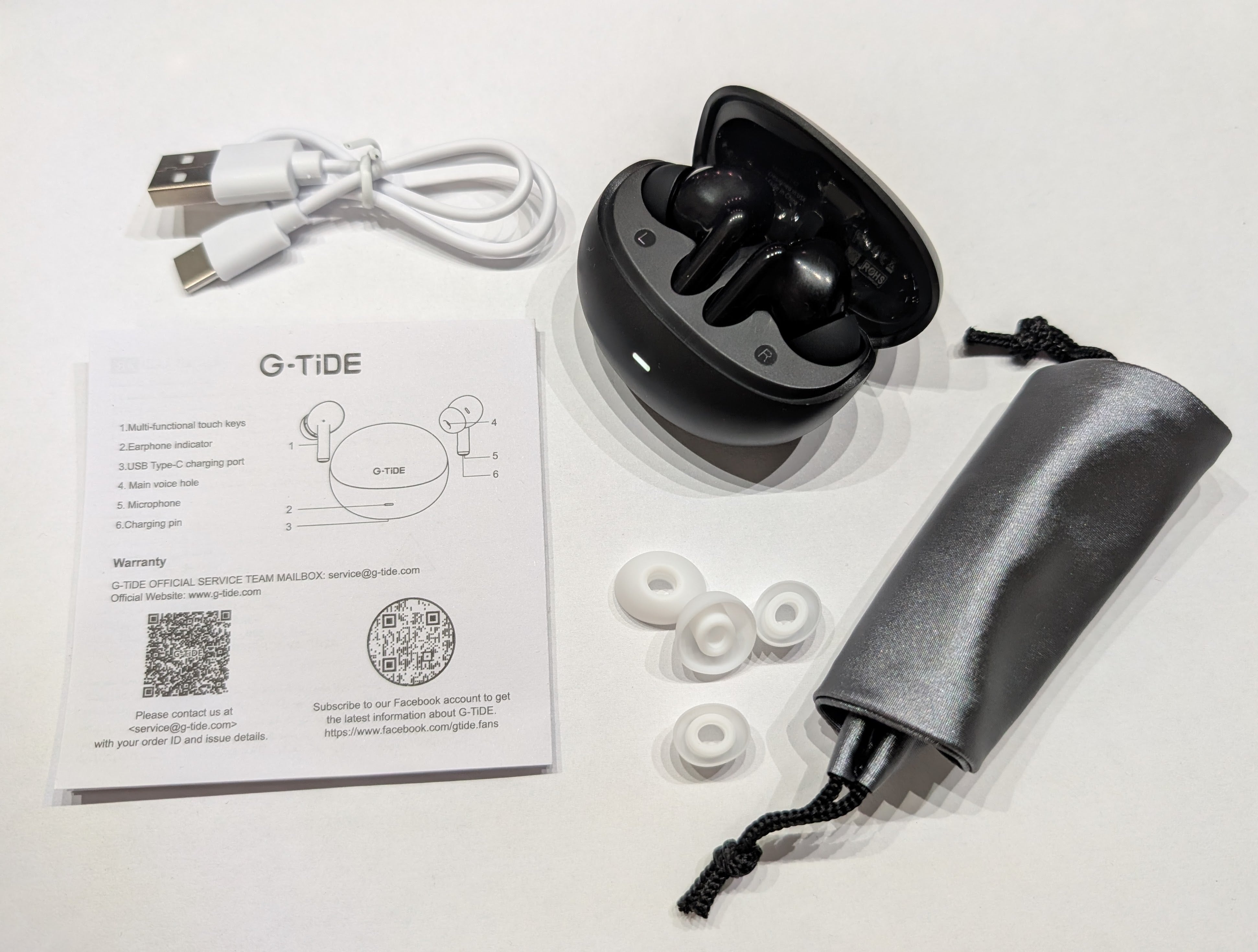 Audífonos L42 Cancelación Ruido Audífonos 30mAh / Estuche 300mAh IPX4 G-TIDE — Bluetooth 5.3 TWS - Imagen 8