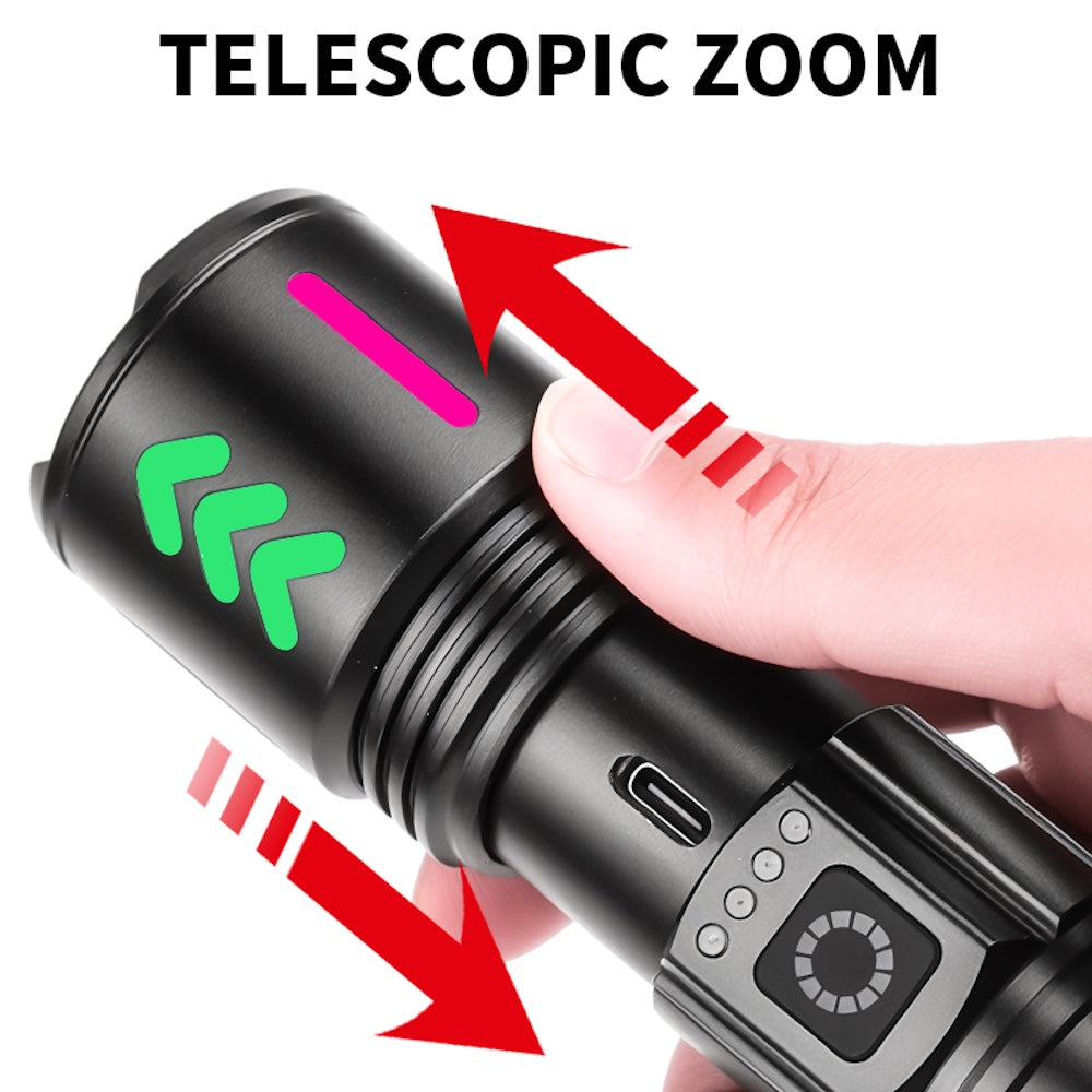 Lampara Táctica Recargable Usb Laser 20W 8800mAh / 4.2V Moreka MT-032 - Imagen 2