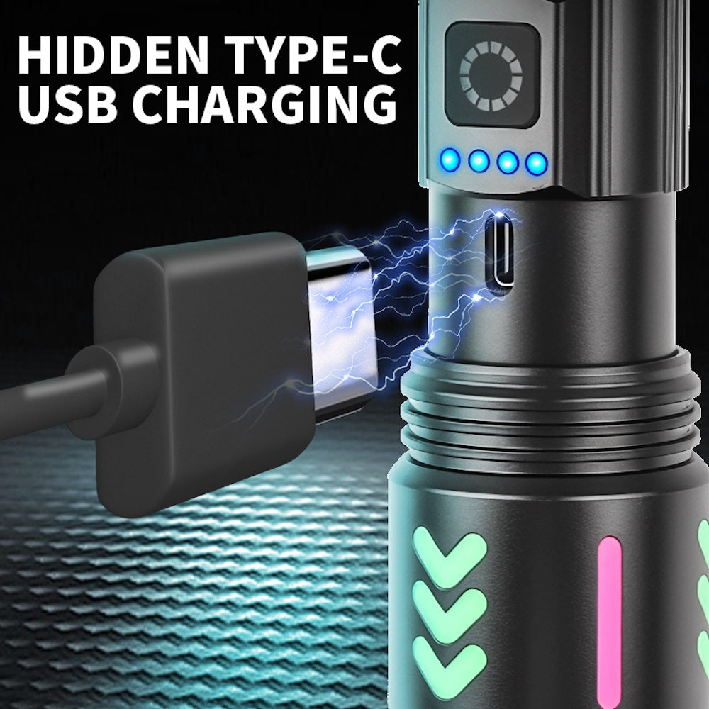 Lampara Táctica Recargable Usb Laser 20W 8800mAh / 4.2V Moreka MT-032 - Imagen 3