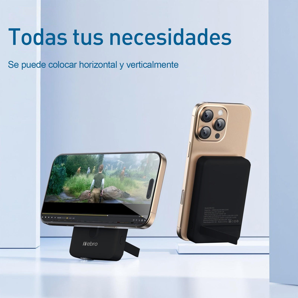 Power Bank Magsafe Nebro WB-072 10000mAh 22.5W, Magsafe 15w - Imagen 3