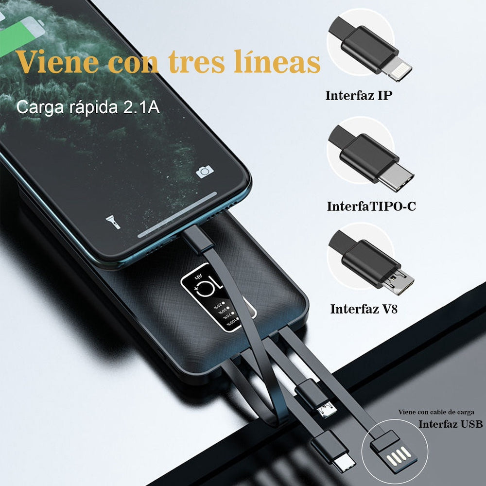 Power Bank Nebro WB-214 20000mAh 2.1A 5V incluye cables IP C V8 - Imagen 2