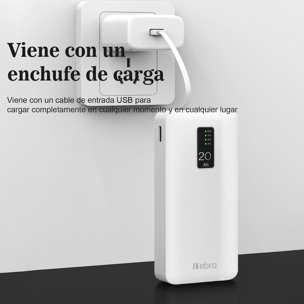 Power Bank Nebro WB-214 20000mAh 2.1A 5V incluye cables IP C V8 - Imagen 5