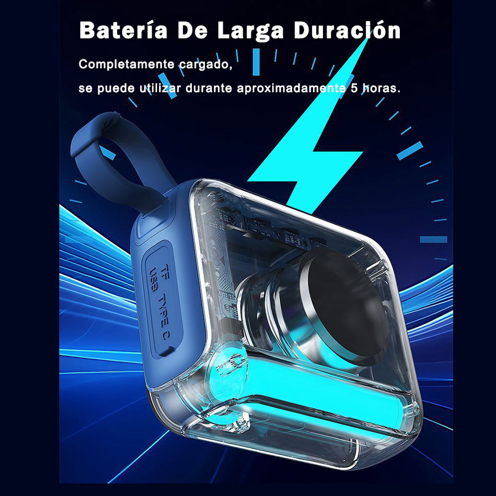 Mini Bocina Nebro 5W 1200mAh Bluetooth recargable, USB TWS WG-131 - Imagen 4
