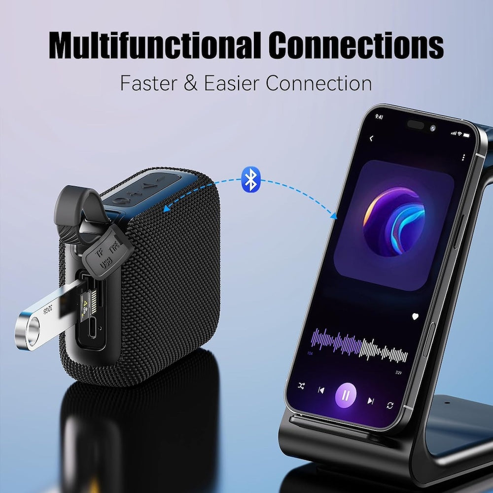 Mini Bocina Nebro 5W 1200mAh Bluetooth recargable, USB TWS WG-131 - Imagen 5