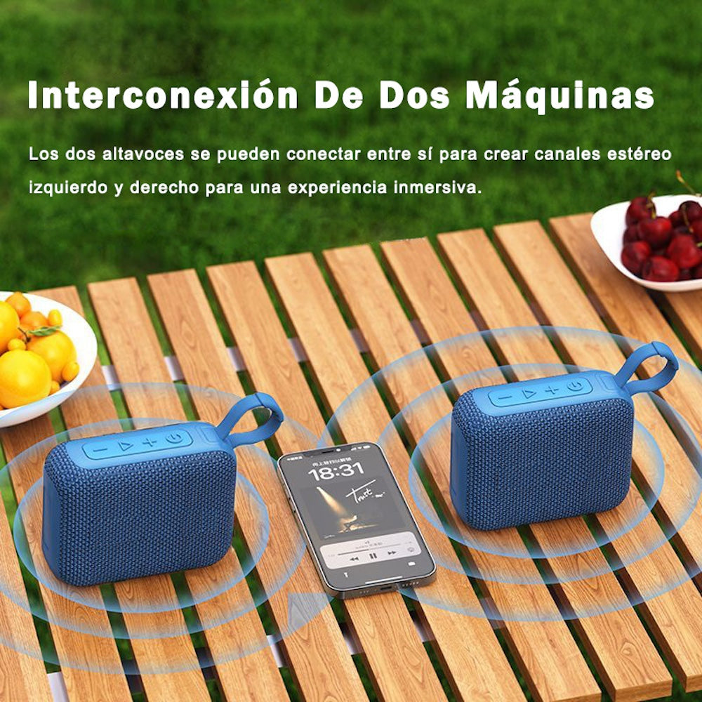 Mini Bocina Nebro 5W 1200mAh Bluetooth recargable, USB TWS WG-131 - Imagen 7