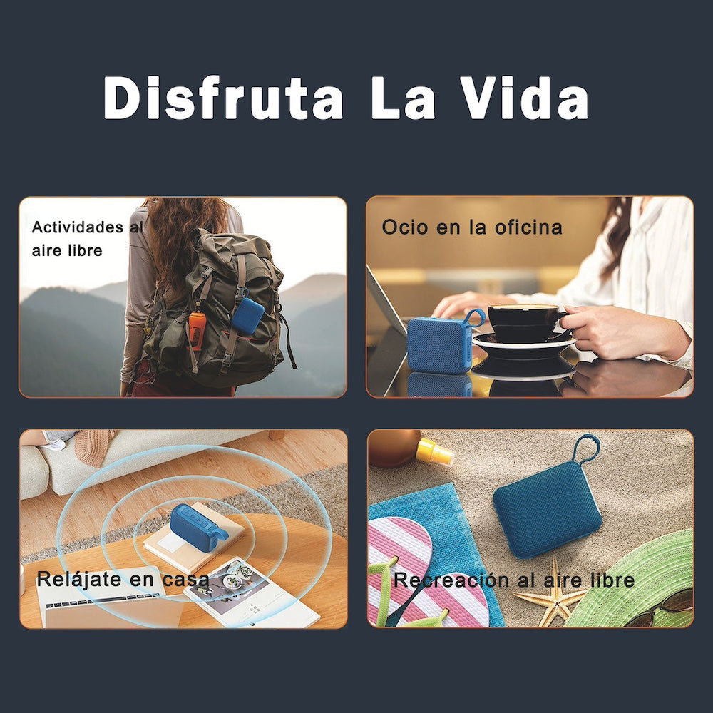 Mini Bocina Nebro 5W 1200mAh Bluetooth recargable, USB TWS WG-131 - Imagen 9