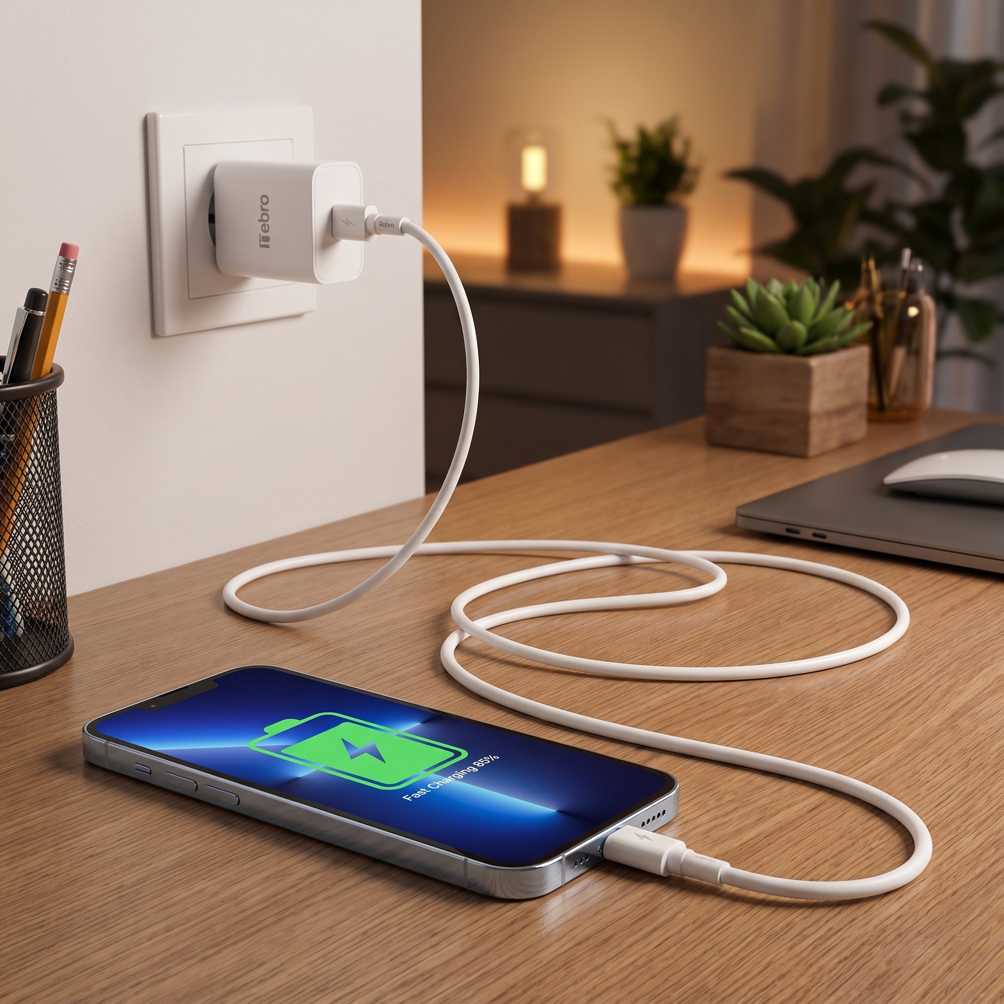 Combo de Carga Rápida Nebro VGA-008: Cubo y cable Lightning - Imagen 4