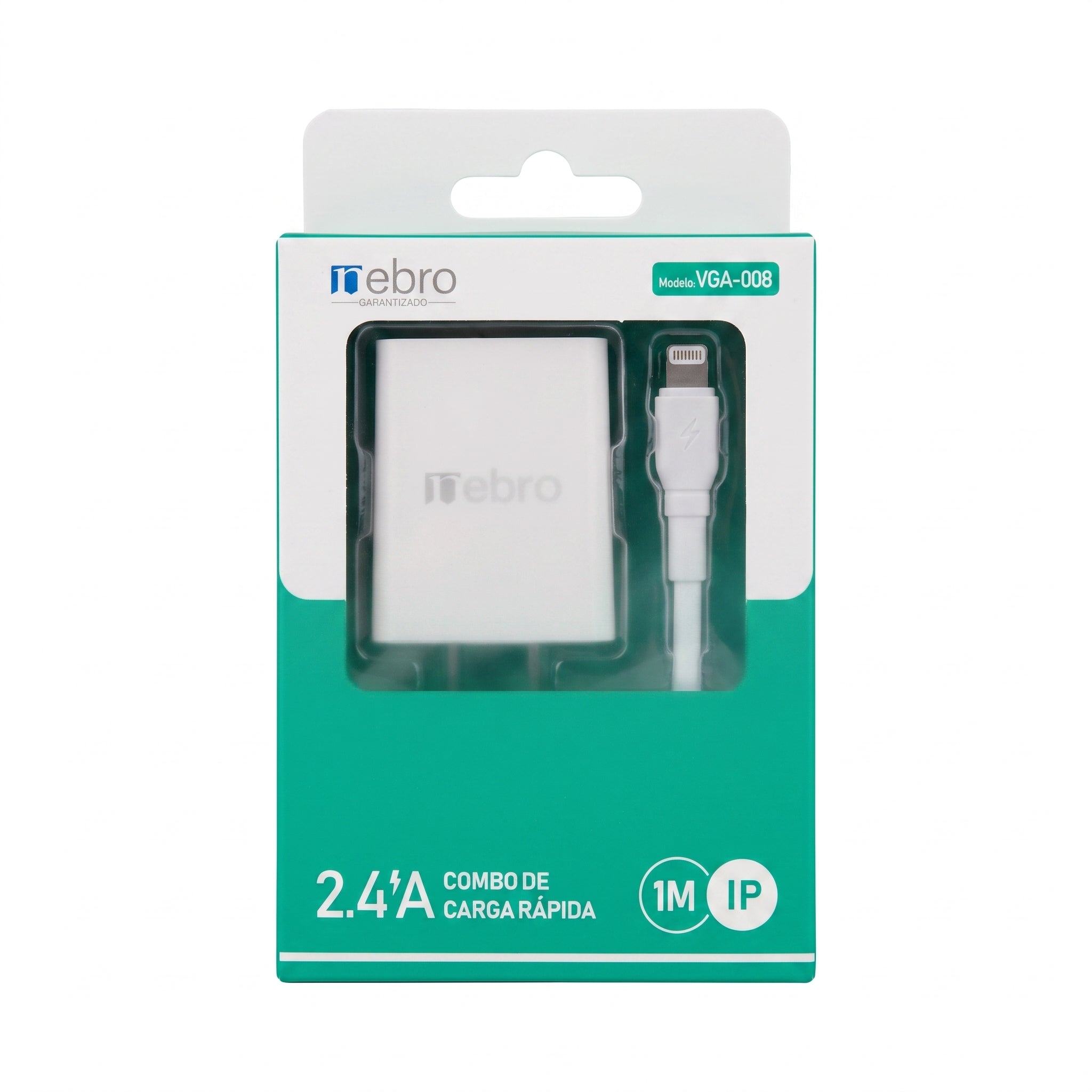 Combo de Carga Rápida Nebro VGA-008: Cubo y cable Lightning - Imagen 7