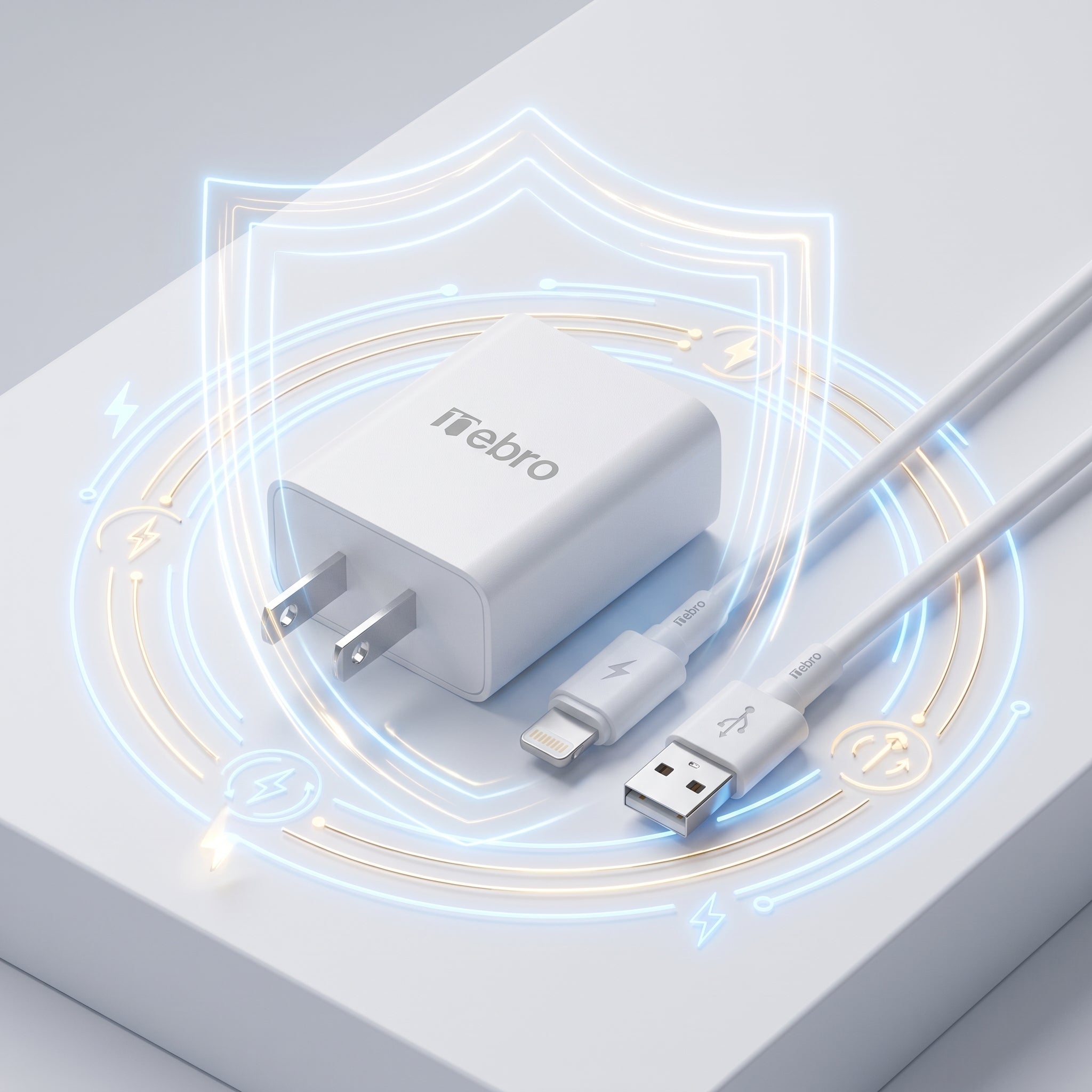 Combo de Carga Rápida Nebro VGA-008: Cubo y cable Lightning - Imagen 8
