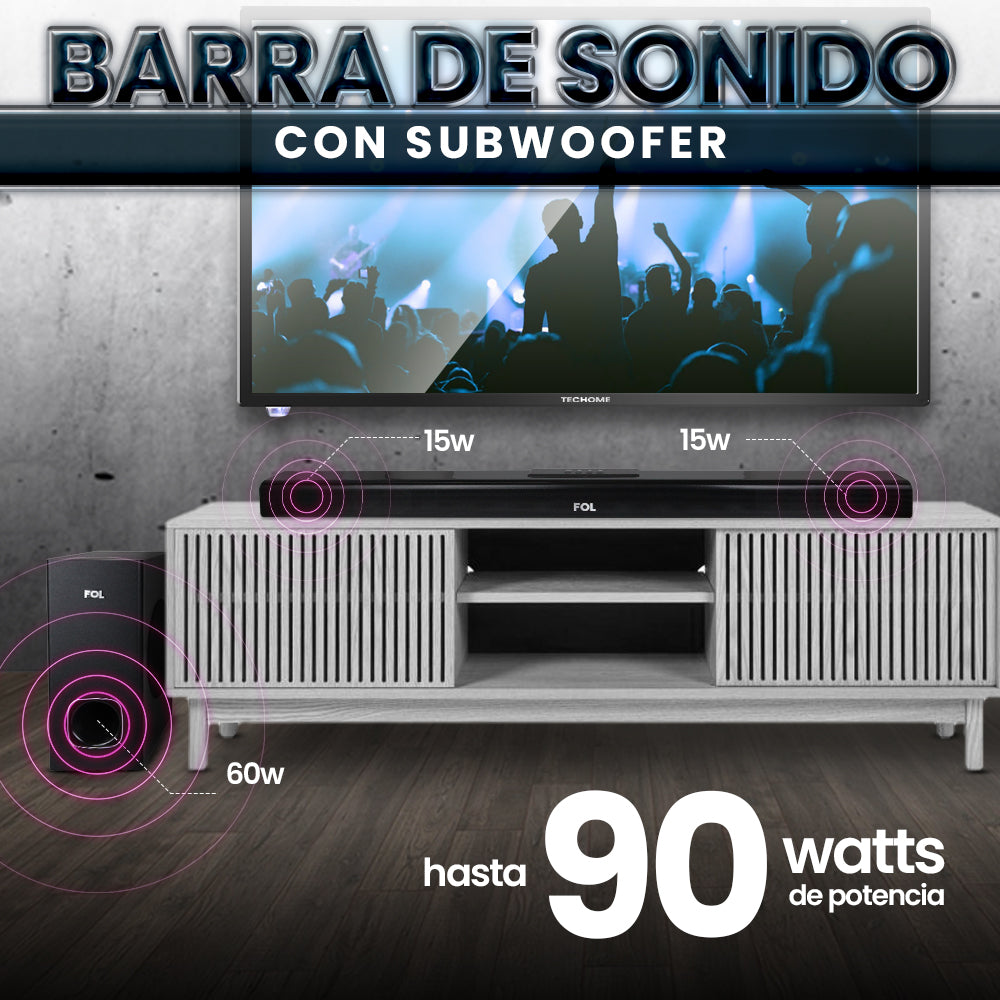 Barra de sonido con Subwoofer 90W 20V FOL FS-M226 - Imagen 2