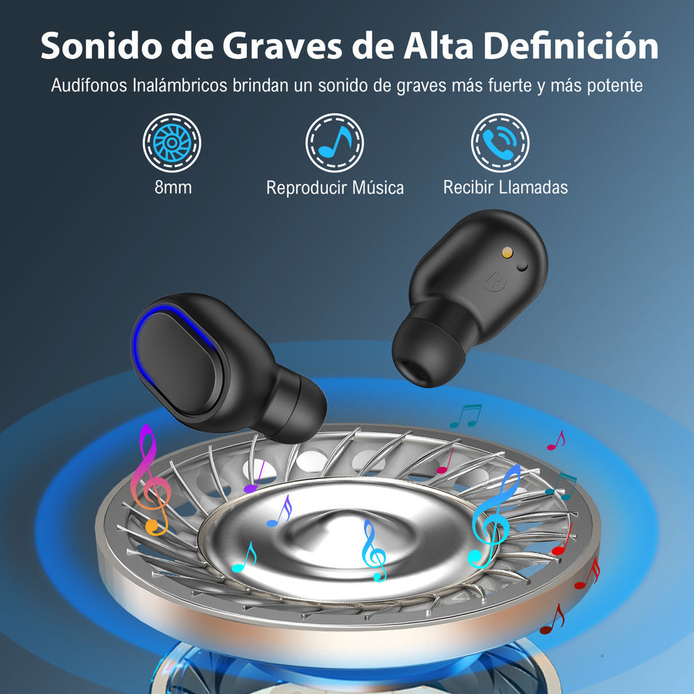 Audífonos Bluetooth 40mAh / Estuche 300mAh 25h con estuche Moreka E601 - Imagen 3