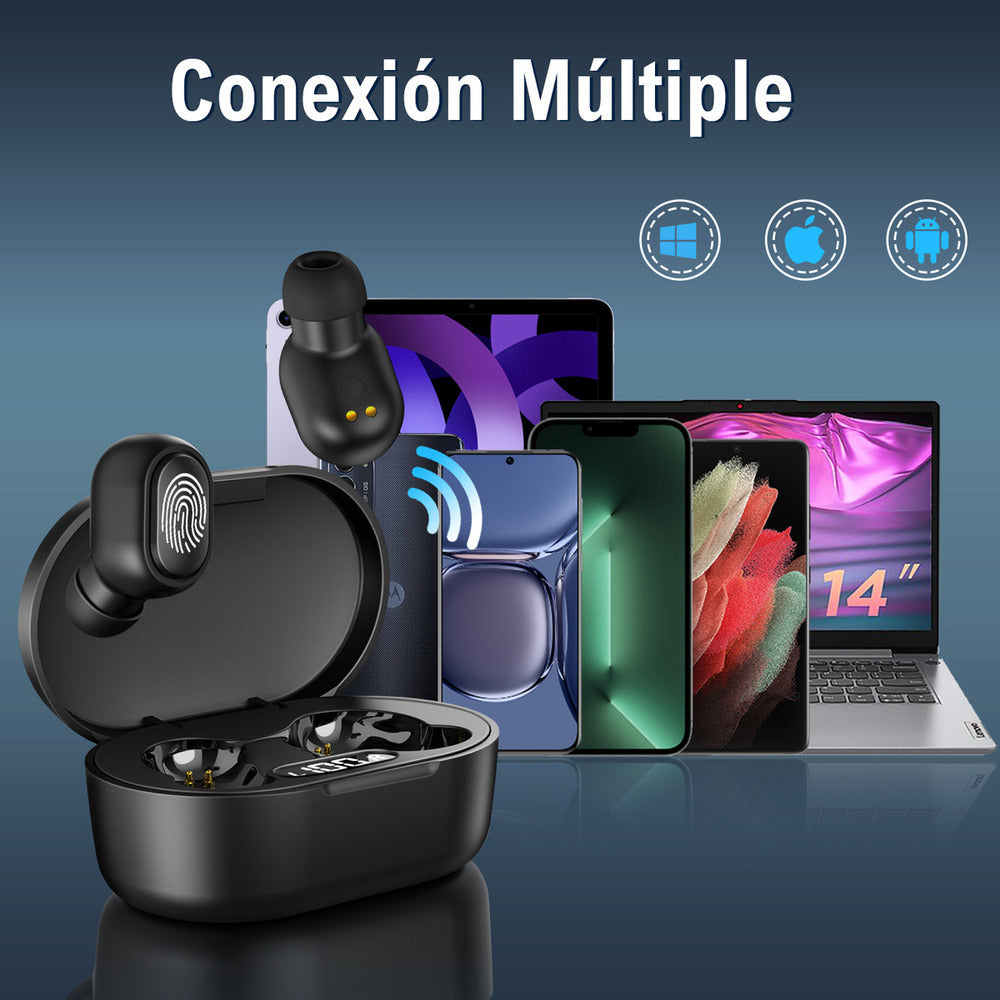 Audífonos Bluetooth 40mAh / Estuche 300mAh 25h con estuche Moreka E601 - Imagen 7