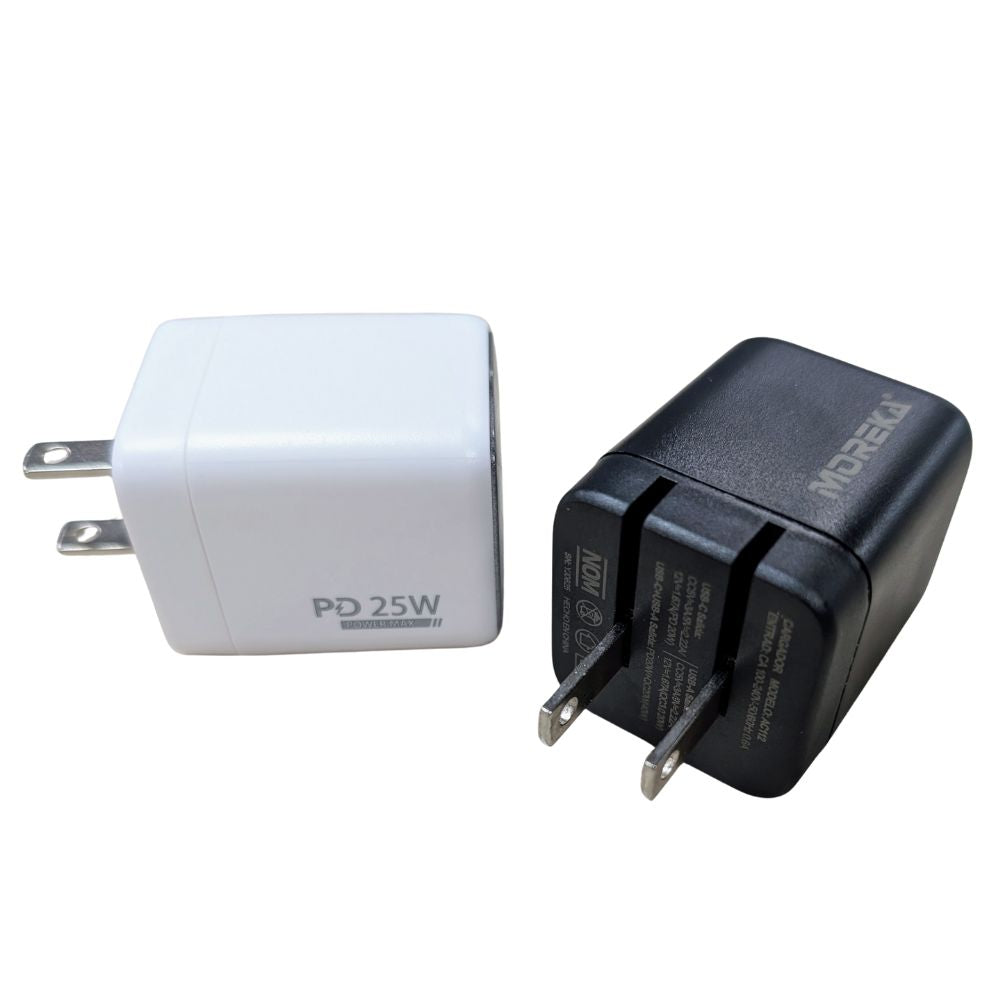 Cargador 40W 5V- 3A puertos PD20W & QC3.0 20W Clavija plegable cable Tipo IP - C Moreka AC114 - Imagen 3