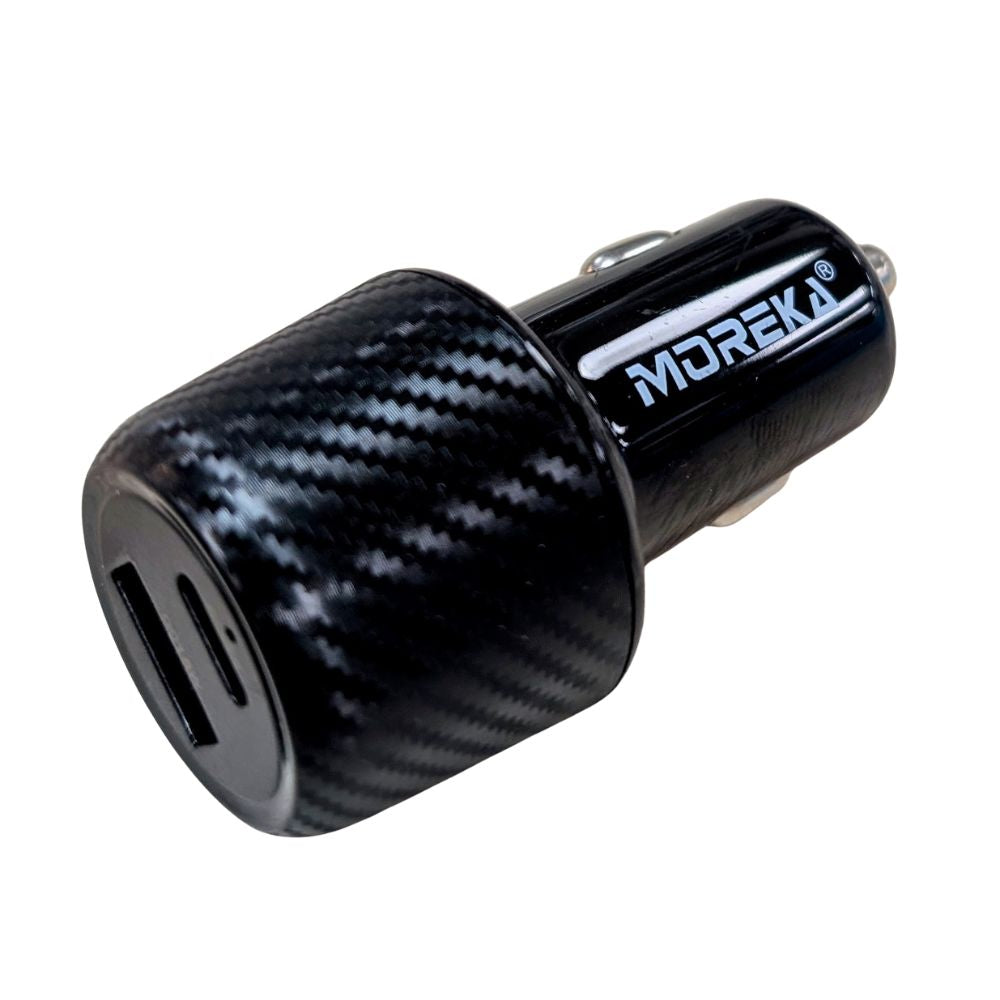 Turbo Cargador De Carro 48W PD30W QC18W Moreka CP0012 Plug In puertos USB y C - Imagen 2