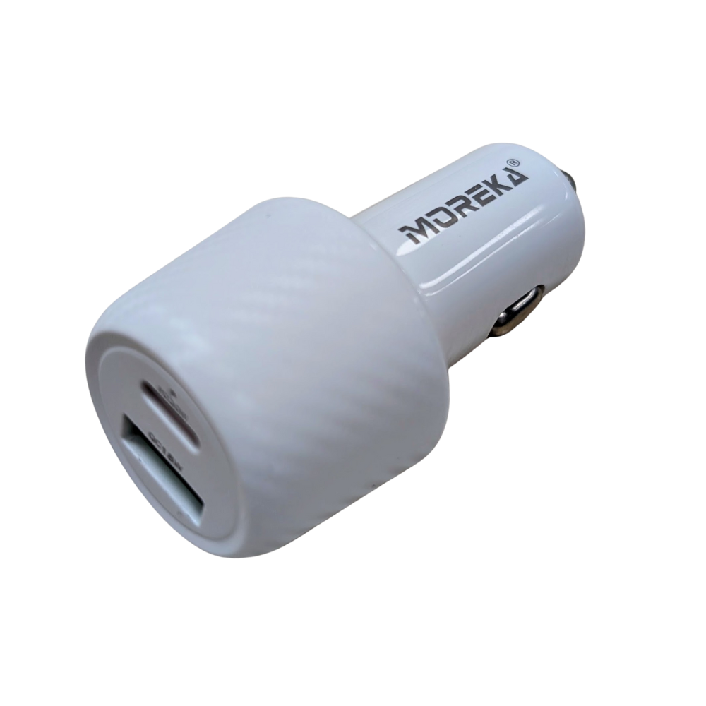 Turbo Cargador De Carro 48W PD30W QC18W Moreka CP0012 Plug In puertos USB y C - Imagen 5