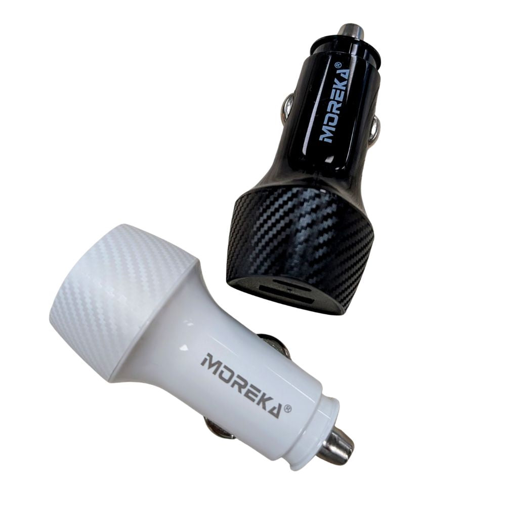 Turbo Cargador De Carro 48W PD30W QC18W Moreka CP0013 Plug In puertos USB y C - Imagen 2