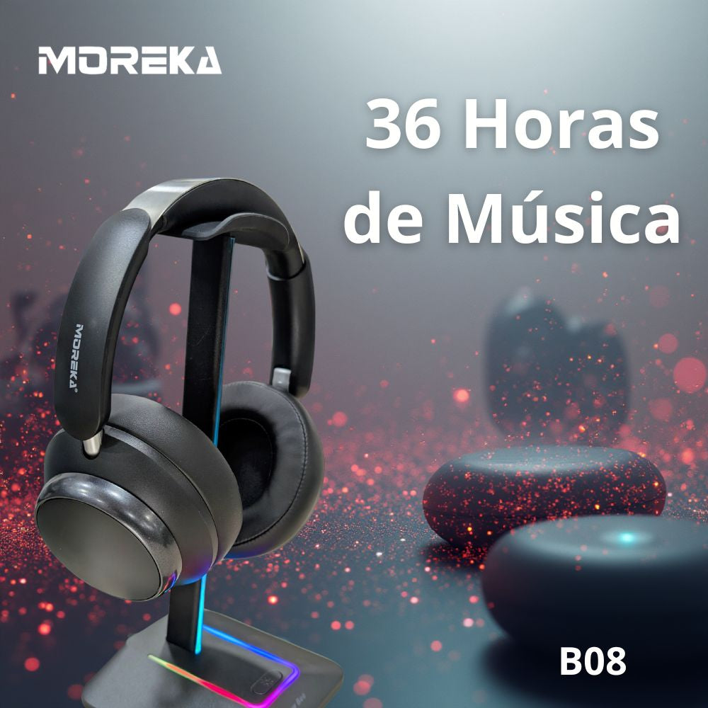 Audífonos Bluetooth V5.4 Moreka B08 400mAh - Imagen 3