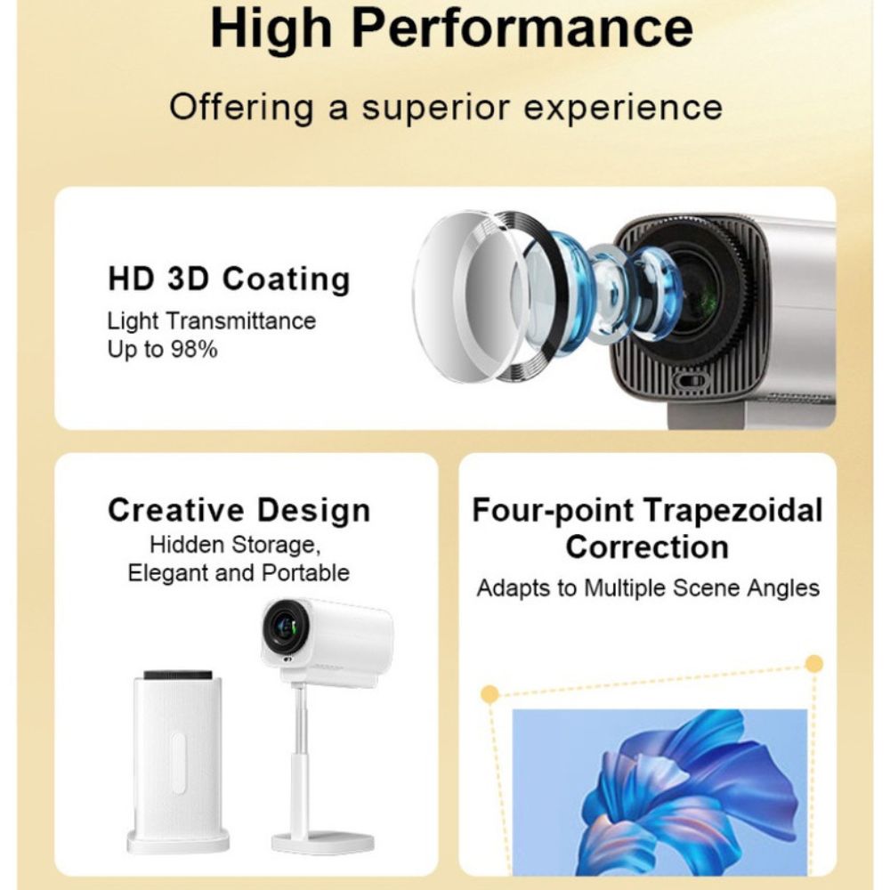 Proyector Inteligente Portátil Moreka MOP-05 FULL 4K HDR Android 11 5G Wifi con bluetooth con altura Ajustable - Imagen 8